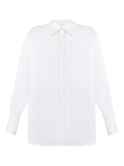 Hugo Boss Long-sleeve Collared Shirt In White