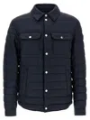 Hugo Boss Quilted Shirt-collar Padded Jacket In Blue