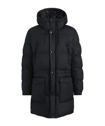 Hugo Boss Long Sleeve Cotton Coat In Black