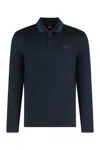 Hugo Boss Polo Sweater In Virgin Wool With Embroidered Logo In Blue