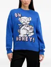 Hugo Boss Long-sleeve Cotton Sweater In Blue
