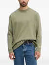 Hugo Boss Relaxed-fit Long-sleeved T-shirt In Mercerized Cotton In Green