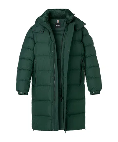 Hugo Boss Long Sleeve Down Jacket In Green