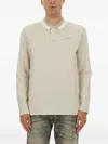 Hugo Boss Beige Solid Shirt Collar Polo In Neutral
