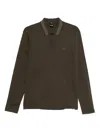 Hugo Boss Long-sleeve Polo Shirt In Brown