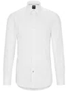Hugo Boss Regular-fit Shirt In Easy-iron Cotton Poplin In White