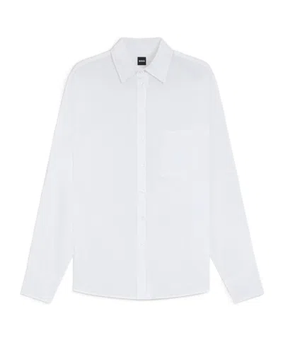 Hugo Boss Long Sleeve Shirt In White