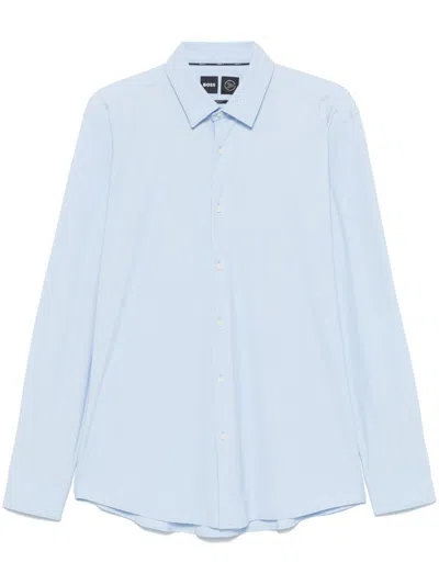 Hugo Boss Slim-fit Shirt In Printed Performance-stretch Jersey In Neutral