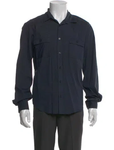 Pre-owned Hugo Boss Long Sleeve Shirt In Blue