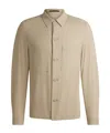 Hugo Boss Textured Fabric Button-up Shirt In Nude