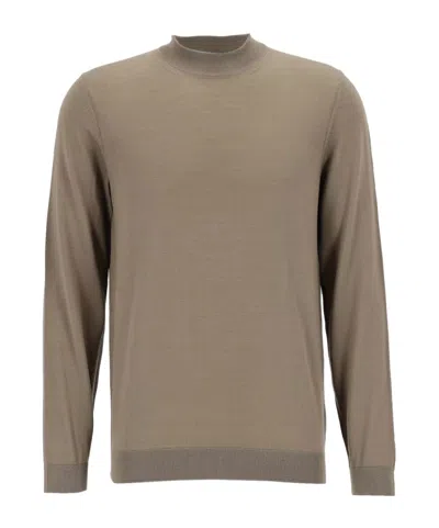 Hugo Boss Long Sleeve Sweater In Gray