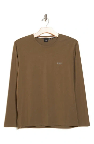 Hugo Boss Long Sleeve T-shirt In Brown