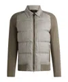 Hugo Boss Long Sleeve Wool Down Jacket In Gray