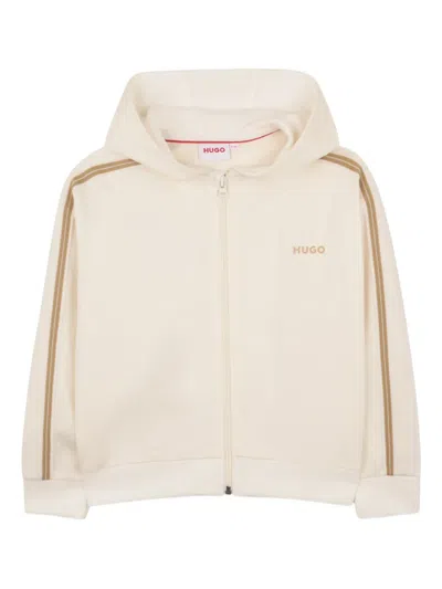 Hugo Boss Kids' Long-sleeve Zip-up Hoodie In Gold
