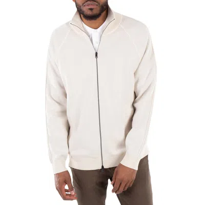 Hugo Boss Long Sleeve Zip-up Sweater In White
