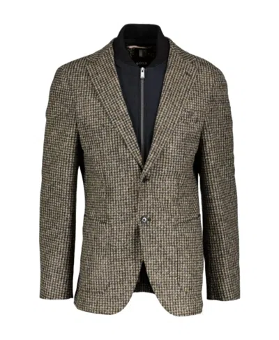Hugo Boss Long-sleeved Blazer In Gray