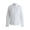 Hugo Boss Long-sleeved Blouse In Pinstripe Cotton In Multi