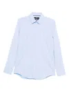 Hugo Boss Long-sleeved Button-up Shirt In Blue