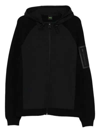 Hugo Boss Long-sleeved Cardigan In Black