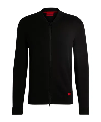 Hugo Boss Long-sleeved Cardigan In Black