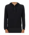 Hugo Boss Boss Minimalist Hooded Jacket With Zip Front And Elastic Cuffs In Black