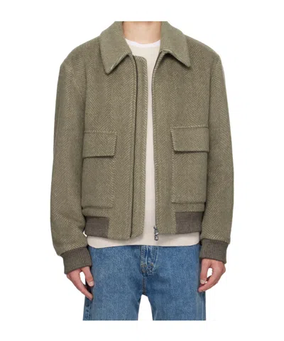 Hugo Boss Long-sleeved Casual Jacket In Green