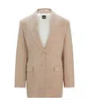 Hugo Boss Longline Slim-fit Jacket With Rear Belt In Nude
