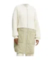 Hugo Boss Mixed-material Liner Jacket With Two-way Zip In White
