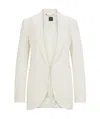 Hugo Boss Regular-fit Jacket With Edge-to-edge Front In White