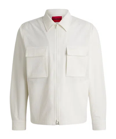 Hugo Boss Long-sleeved Casual Jacket In White