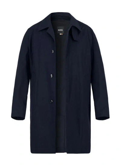 Hugo Boss Long-sleeved Coat In Black
