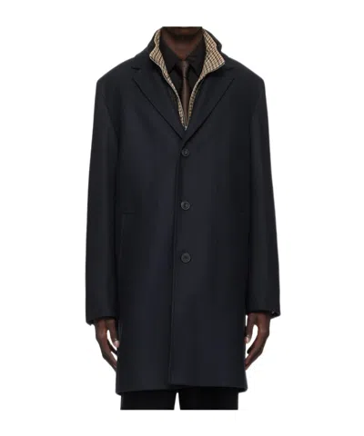Hugo Boss Long-sleeved Coat In Black