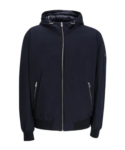 Hugo Boss Long-sleeved Cotton Jacket In Black