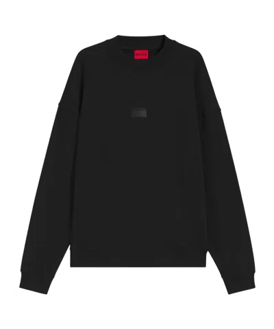 Hugo Boss Long-sleeved Crew Neck Sweatshirt In Black