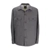 Hugo Boss Boss Brushed Flannel Overshirt With Quilted Interior In Silver Tone