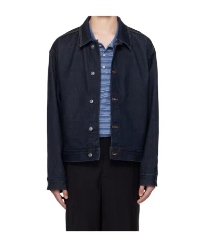 Hugo Boss Long-sleeved Denim Jacket In Black