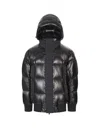 Hugo Boss Hooded Quilted Down Jacket In Black