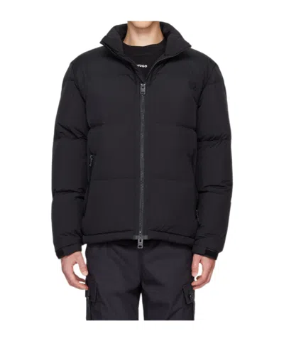 Hugo Boss Long-sleeved Down Jacket In Black