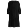 Hugo Boss Long-sleeved Dress In Fil-coup Fabric In Black