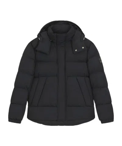 Hugo Boss Long-sleeved Hooded Cotton Jacket In Black