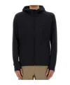Hugo Boss Active Stretch Zip-up Hoodie In Black