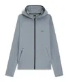 Hugo Boss Long-sleeved Hooded Sweatshirt In Blue