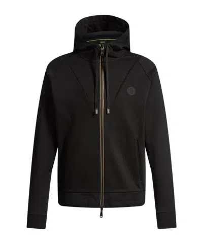 Hugo Boss Long-sleeved Hoodie In Black