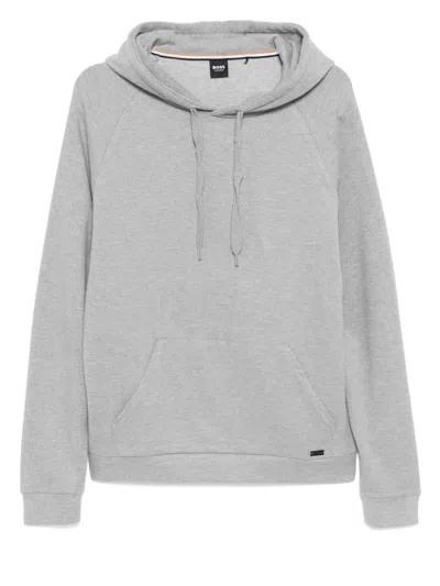 Hugo Boss Long-sleeved Hoodie In Grey