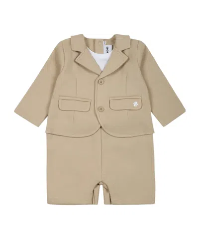 Hugo Boss Long-sleeved Jumpsuit In Nude