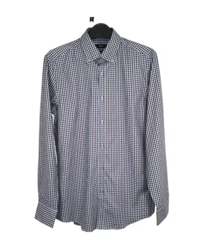 Hugo Boss Long-sleeved Lapel Shirt In Gray