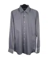 Hugo Boss Long-sleeved Lapel Shirt In Gray