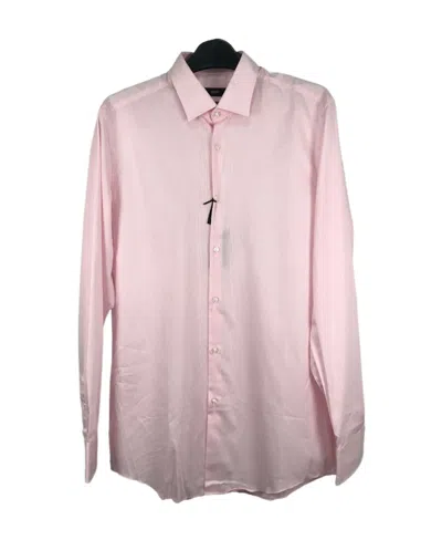 Hugo Boss Long-sleeved Lapel Shirt In Pink