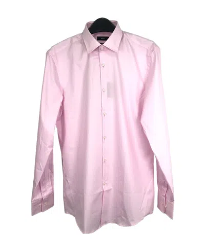 Hugo Boss Long-sleeved Lapel Shirt In Pink