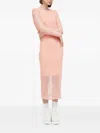Hugo Boss Long-sleeved Paisley-pattern Midi Dress In Pink